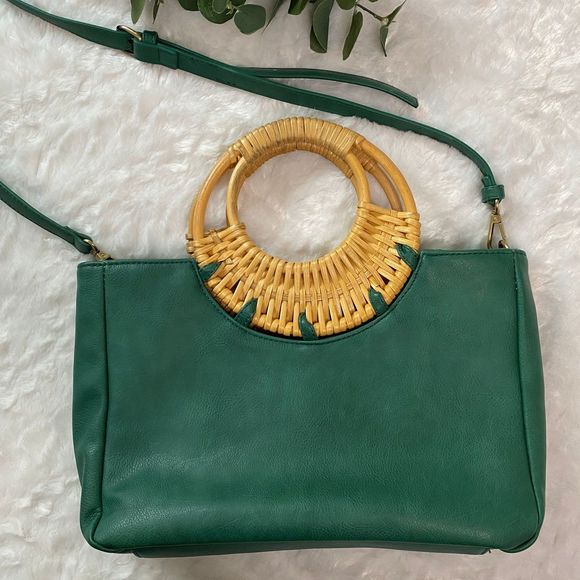 Anthropologie Handbags - Anthropologie wicker Handle Crossbody Purse